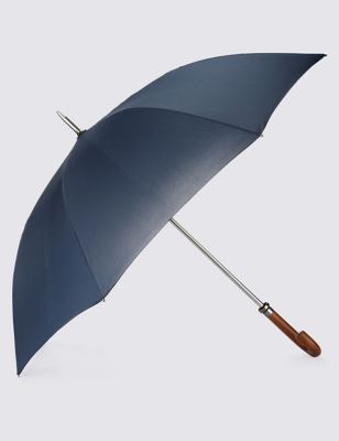 Showerproof Automatic Wooden Crook Handle Umbrella with FLEXIRIB&trade;